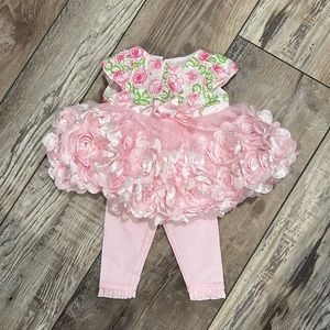Floral Easter Dress w Leggings